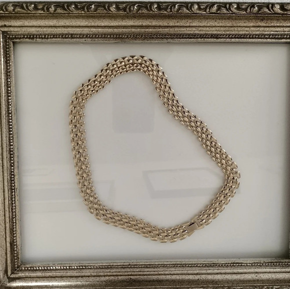 Gold tone Statement Fashion Necklace Retro Style Vintage - Picture 1 of 7